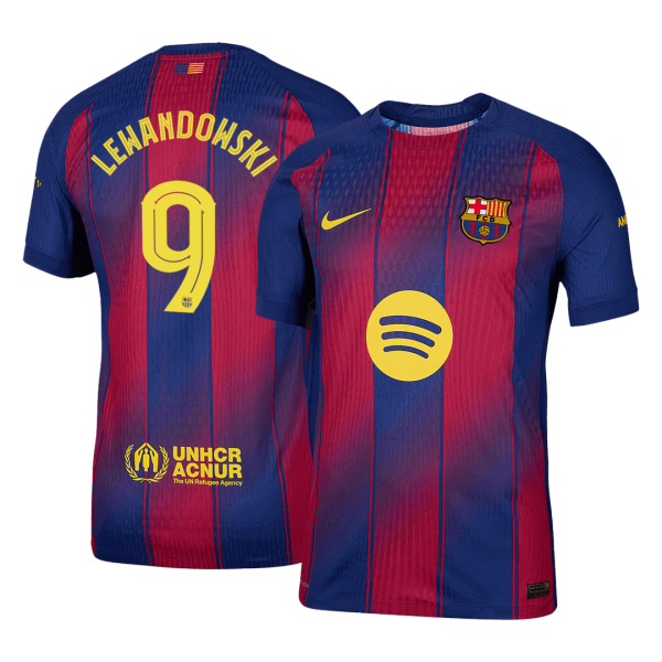 LEWANDOWSKI #9 Барселона Домакинска Тениска 2025/26 Authentic - UCL