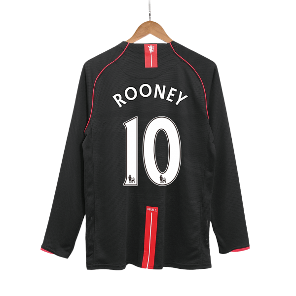 Ретро ROONEY #10 Манчестер Юнайтед Гостуваща Тениска с дълъг ръкав 2007/08