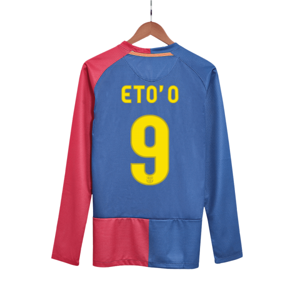 Ретро ETO'O #9 Барселона Домакинска Тениска с дълъг ръкав 2008/09 - UCL